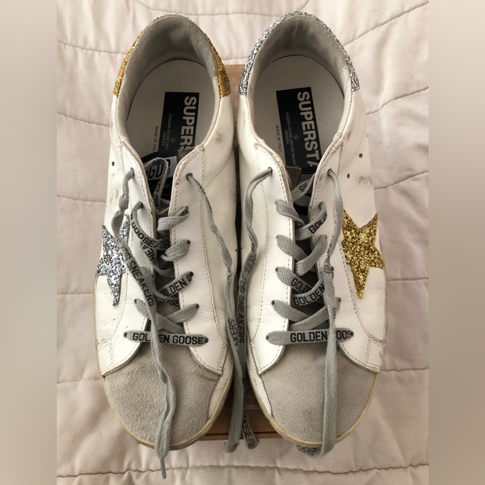 Golden Goose Superstar Low Sneaker Gold & Silver Glitter